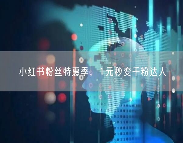 小红书粉丝特惠季，1元秒变千粉达人