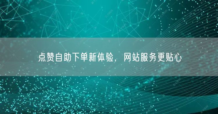 点赞自助下单新体验，网站服务更贴心