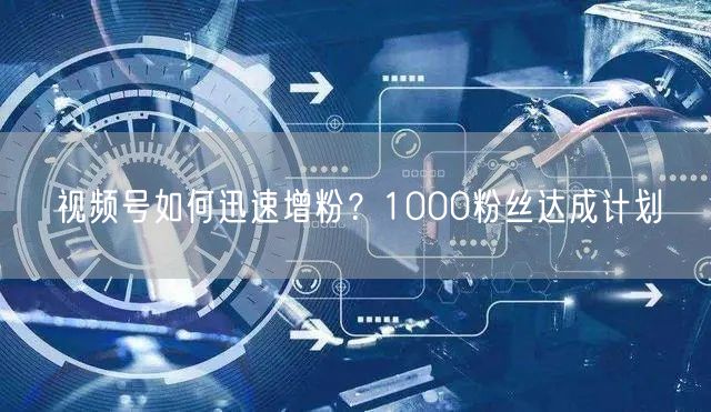 视频号如何迅速增粉？1000粉丝达成计划